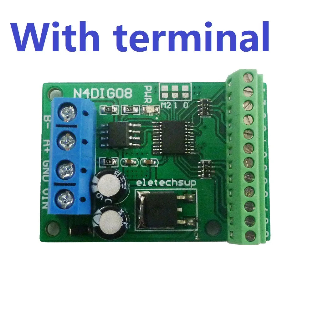 N4DIG08 8CH Modbus RTU Controller Module – UART/RS485 PLC Expansion Board with Digital I/O for Arduino UNO MEGA NANO STM32 AVR PIC