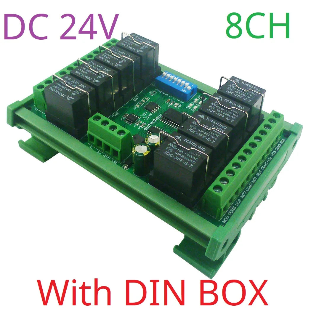 T73 Plug-in Relay Module – RS485 Modbus RTU Remote IO Controller with Momentary Latching Interlock Delay Switch for DIY Smart Home RYN404E/RYN408F