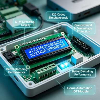 120Bit Dual-Tone Multi-Frequency Decoder DTMF Decoding LCD Display Phone Speech Decoding Voice Board Home Automation IOT Module DTMFA32