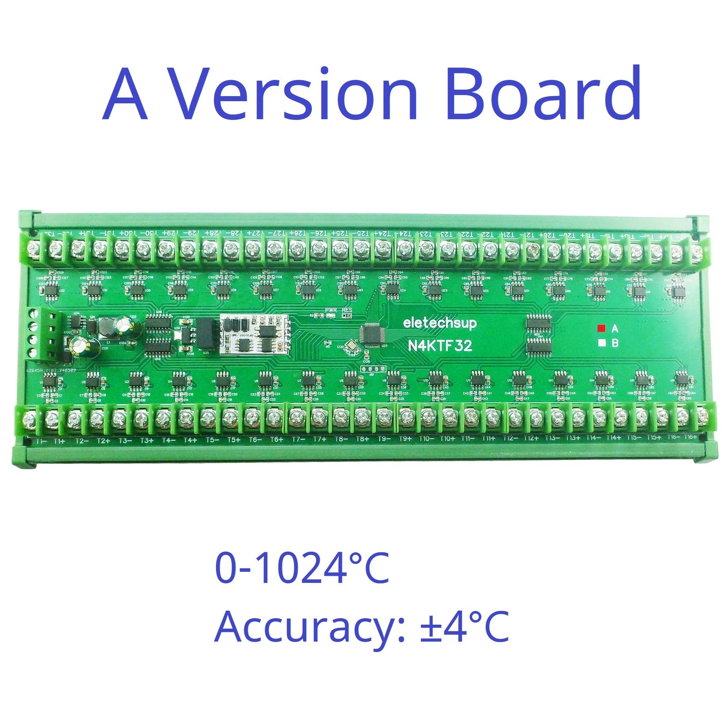 N4KTF32 32-Channel K-Type Thermocouple Temperature Module – MAX6675ISA+ 0-1024℃ RS485 Modbus Collector DC 7-25V for Industrial Monitoring