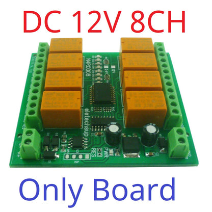 N4ROD08 8CH Modbus RTU RS485 Relay Module – 3A Multifunction DIN Rail Controller with 8 Commands for PLC HMI Smart Home