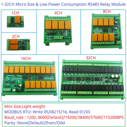 N4ROD08 8CH Modbus RTU RS485 Relay Module – 3A Multifunction DIN Rail Controller with 8 Commands for PLC HMI Smart Home