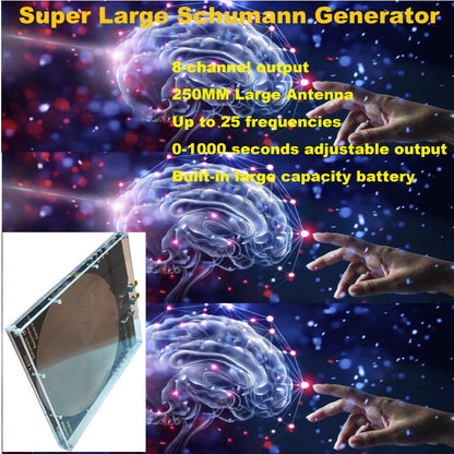 SFWSC08 8CH 250mm Schumann Resonance Generator – 25 Frequencies 7.83Hz Sleep Aid Device with 0.01-100000Hz Adjustable for Meditation Relaxation
