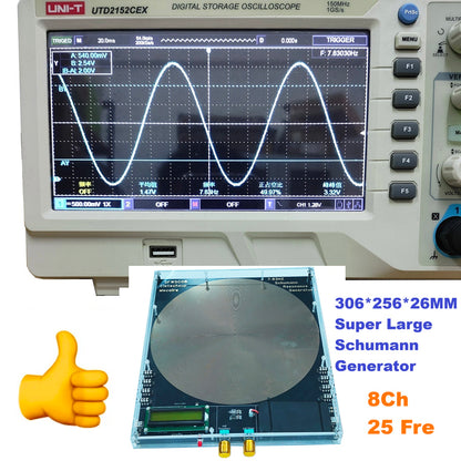 SFWSC08 8CH 250mm Schumann Resonance Generator – 25 Frequencies 7.83Hz Sleep Aid Device with 0.01-100000Hz Adjustable for Meditation Relaxation