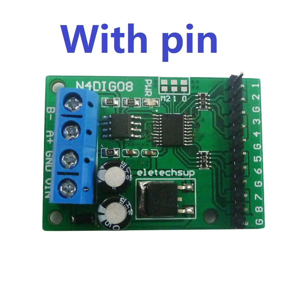 N4DIG08 8CH Modbus RTU Controller Module – UART/RS485 PLC Expansion Board with Digital I/O for Arduino UNO MEGA NANO STM32 AVR PIC