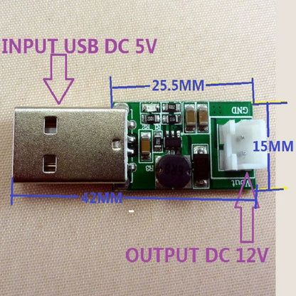 2 Pcs CE017 USB 5V to 12V Step up Boost Module DC DC Converter with XH2.54 2-Pin 20cm Power Wire Cable for Electronic Projects