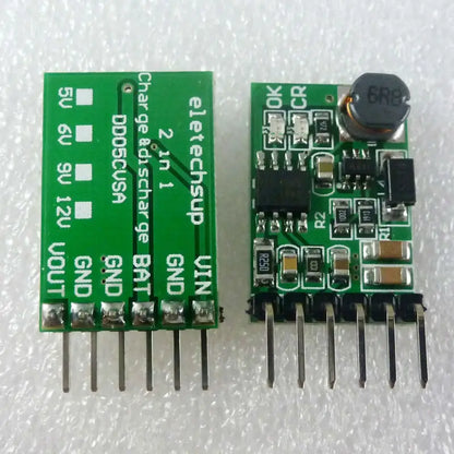 DD05CVSA 2-in-1 Charger Discharger Board – DC-DC Step-Up Module 4.5-8V Input to 5V Output for UPS Mobile Power DIY Projects