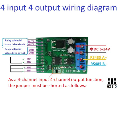 N4DIG08 8CH Modbus RTU Controller Module – UART/RS485 PLC Expansion Board with Digital I/O for Arduino UNO MEGA NANO STM32 AVR PIC