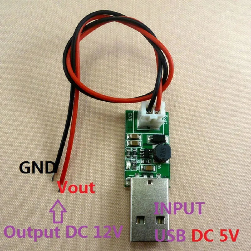 2 Pcs CE017 USB 5V to 12V Step up Boost Module DC DC Converter with XH2.54 2-Pin 20cm Power Wire Cable for Electronic Projects