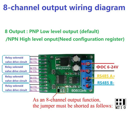 N4DIG08 8CH Modbus RTU Controller Module – UART/RS485 PLC Expansion Board with Digital I/O for Arduino UNO MEGA NANO STM32 AVR PIC