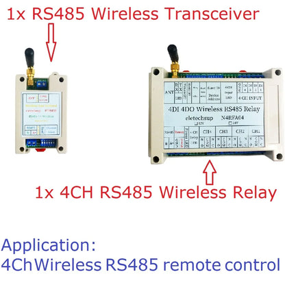 Master-Slave 433MHz Wireless RS485 Relay Board – RF Transceiver Module for Pump LED PTZ PLC Control DC 12-24V Home Automation RT5BF01 N4RFA04