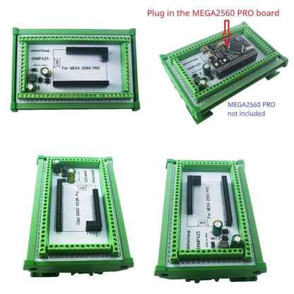 DNMPA25 DIN Rail Mount Terminal Block Adapter – DC 12V/24V Expansion Board for Arduino MEGA2560 Pro Smart Home DIY