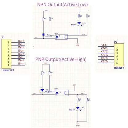 OP71A04 4CH Opto-Isolation Logic Level Converter – 3.3V/5V/12V/24V NPN/PNP Bidirectional GPIO Module for Arduino ESP8266 ESP32 Raspberry Pi