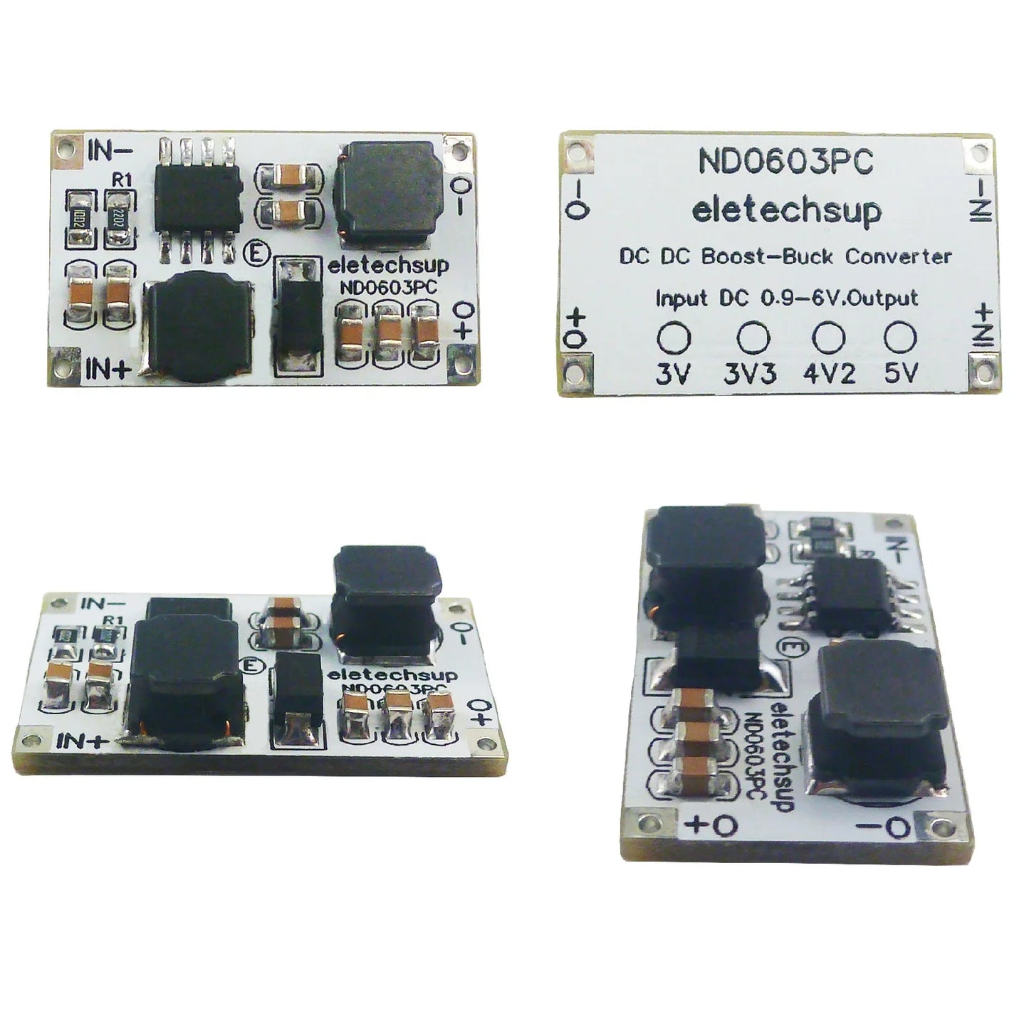 DC-DC Auto Boost Buck Converter Module 1-6V to 3V 3.3V 4.2V 5V – Stabilized Power Supply for Arduino ESP32 ESP8266 DIY Projects