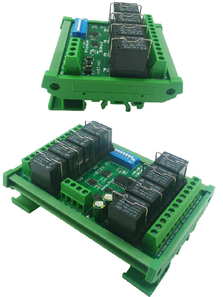T73 Plug-in Relay Module – RS485 Modbus RTU Remote IO Controller with Momentary Latching Interlock Delay Switch for DIY Smart Home RYN404E/RYN408F