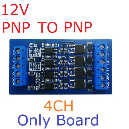 OPMSA04 4CH 5A Digital Signal Amplifier – DC 3.3-24V NPN/PNP Logic Level LED Driver for Arduino Raspberry Pi ESP32 ESP8266