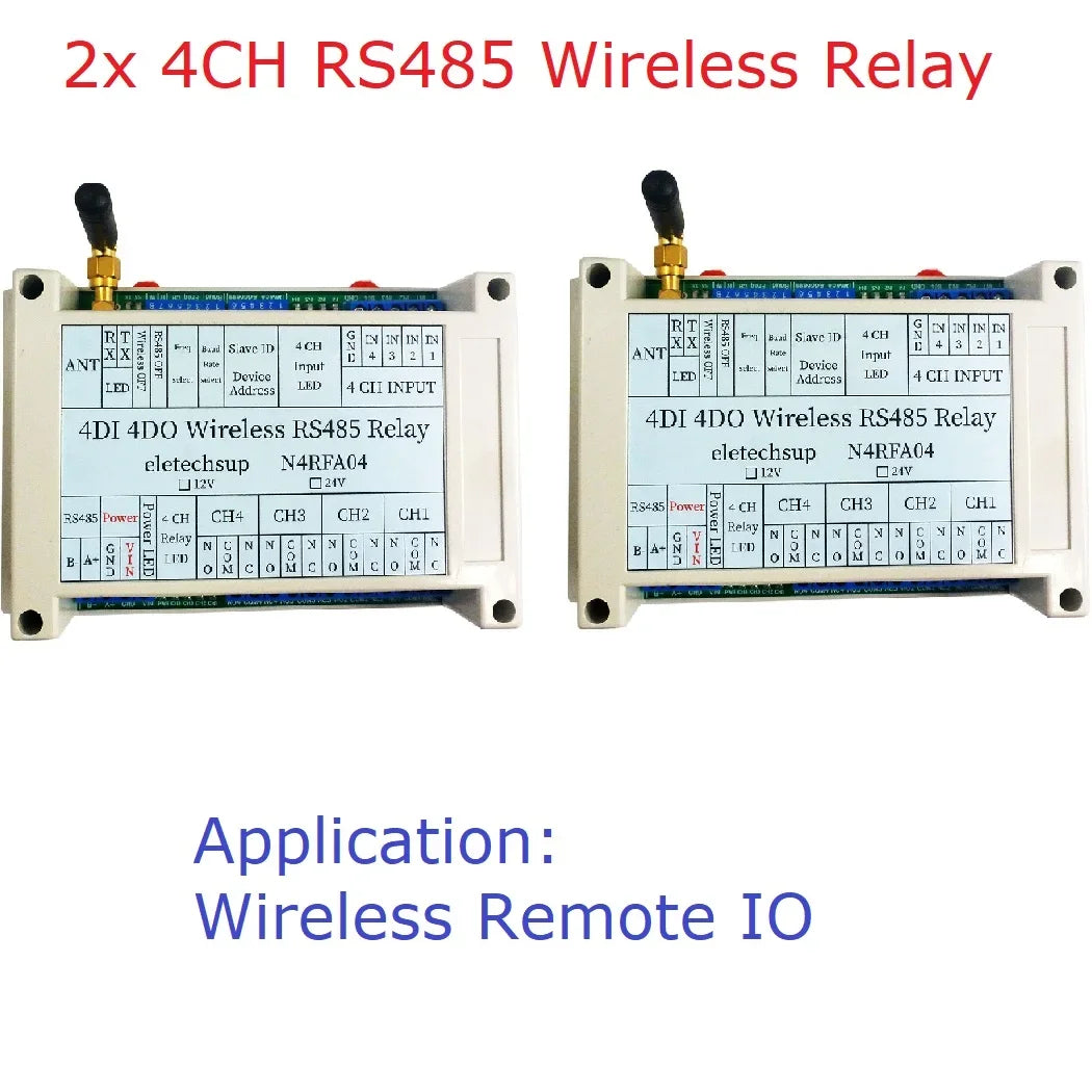 Master-Slave 433MHz Wireless RS485 Relay Board – RF Transceiver Module for Pump LED PTZ PLC Control DC 12-24V Home Automation RT5BF01 N4RFA04