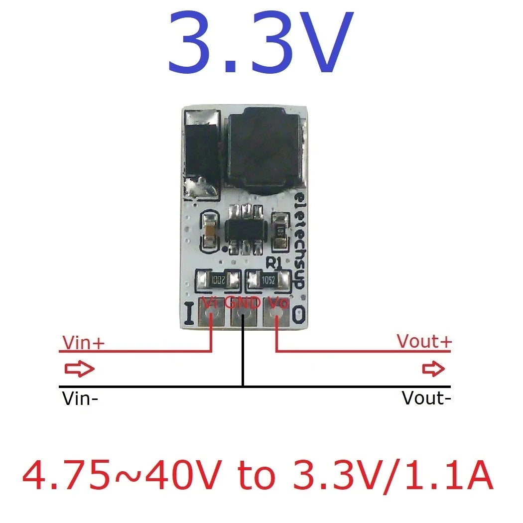 DD4012SA 1A DC-DC Buck Converter – 5-40V to 3V/3.3V/5V/12V Adjustable Step-Down Module for 18650 Li-ion LiFePO4 Battery Power