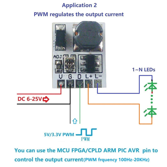 DC 12V-24V Constant Current PWM LED Dimmer Driver – 0-910mA Adjustable Output Module LD24AJTA_MINI for Arduino ESP32 Lighting Control