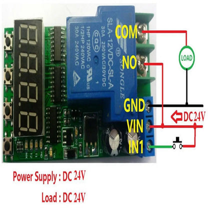 IO23C01 8CH 30A High Power Relay Module – DC24V Multifunction Timer Delay Switch for PLC Motor Pump LED Control & Equipment Test