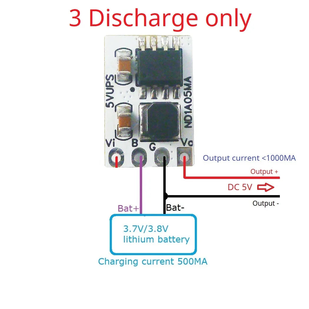 5V 1A UPS Module – 3.7V/4.2V Li-Ion Battery Charge Discharge Board for Arduino UNO MEGA2560 ESP32 Uninterrupted Power Supply