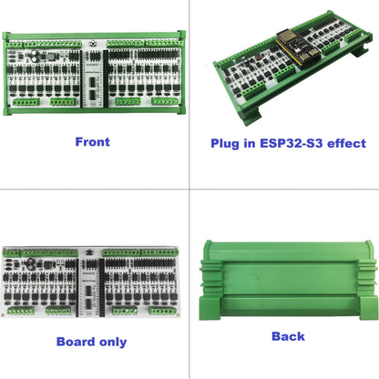 ESS3H32 ESP32-S3 Industrial IO Controller – 16DI/16DO Solid-State Relay Board with WiFi Bluetooth Ethernet RS485 Modbus for MQTT IoT LED Automation