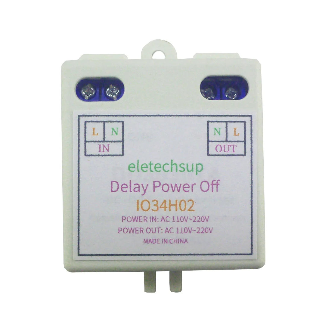 IO34H02 AC Time Delay Relay Module – 110V/120V/220V 50-60Hz DIP Switch Programmable Timer for Light Fan Pump Automatic Door Control