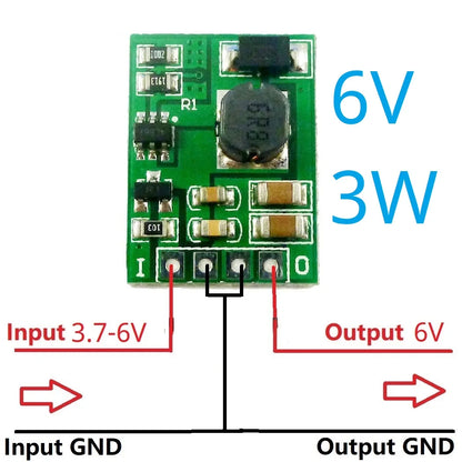 DDEN12MB 3.7V to 5V/6V/9V/12V DC-DC Boost Converter – Step-Up Voltage Regulator Module for 18650 Li-ion Li-Po Battery Portable Power DIY