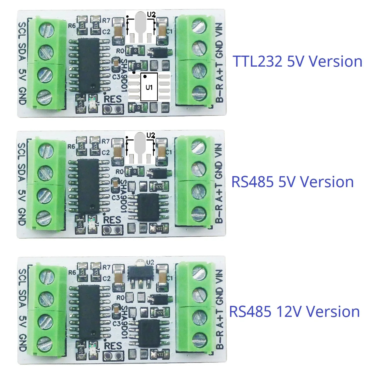 SHA9D01 RS485 TTL Modbus Rtu Analog Remote IO SHA9D01 Module HMI PLC Expand Industrial Temperature & Humidity SHT30 Sensor Adapter Board