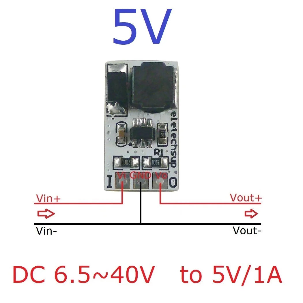DD4012SA 1A DC-DC Buck Converter – 5-40V to 3V/3.3V/5V/12V Adjustable Step-Down Module for 18650 Li-ion LiFePO4 Battery Power