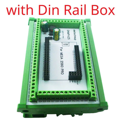 DNMPA25 DIN Rail Mount Screw Terminal Adapter – 12V/24V Expansion Board with 5V/2A DC-DC Converter for Arduino MEGA2560 Pro