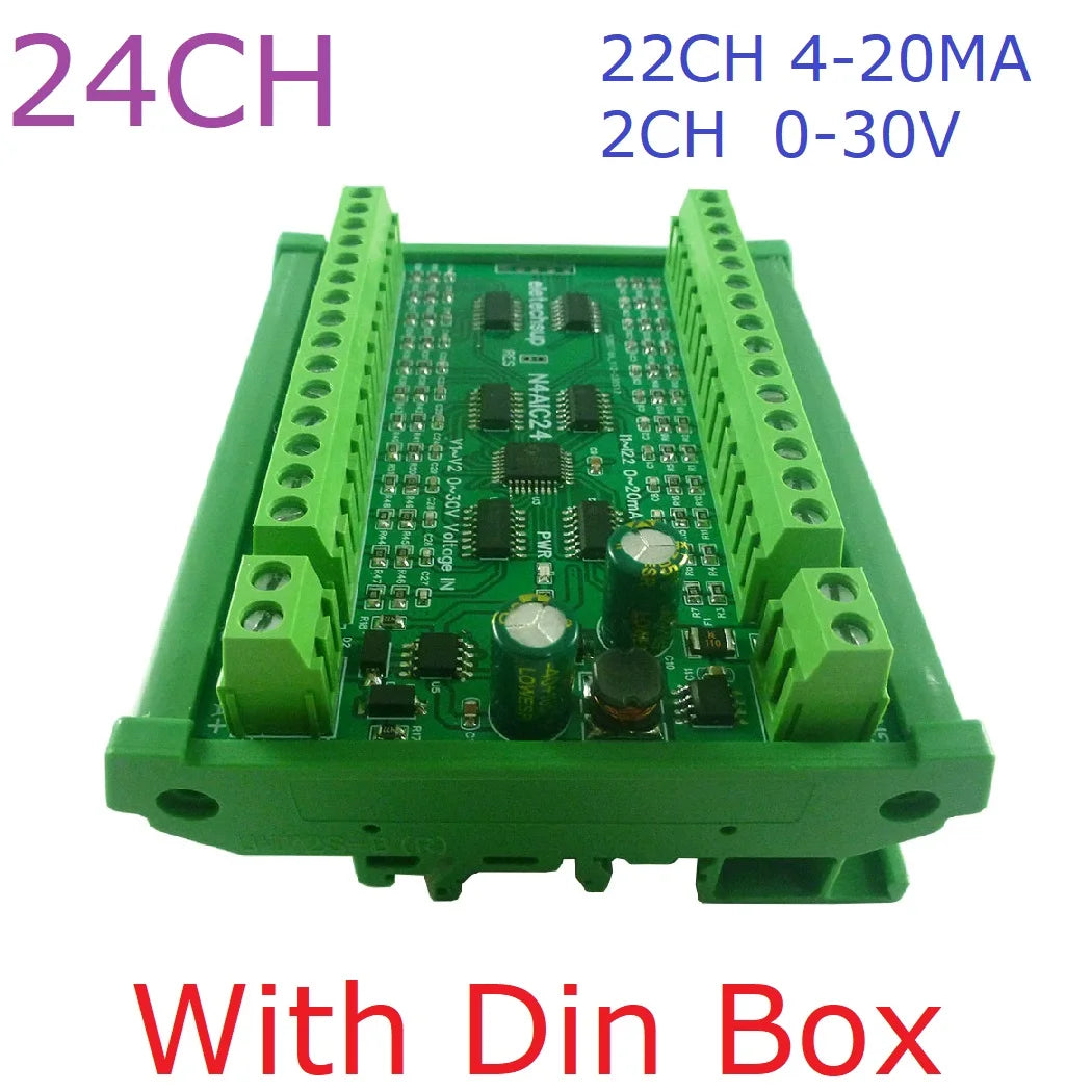 N4AIA08/N4AIB16/N4AIC24 8-24CH 4-20mA Current Transducer – RS485 Modbus RTU Analog Input Module with 12-bit ADC for PLC SCADA