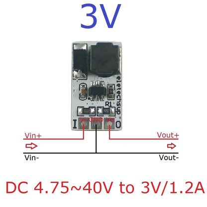 DD4012SA 1A DC-DC Buck Converter – 5-40V to 3V/3.3V/5V/12V Adjustable Step-Down Module for 18650 Li-ion LiFePO4 Battery Power