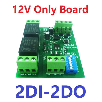 12CH Modbus RTU Relay Module – RS485 10A Digital Output Board with Opto-Isolated Inputs DIN Rail for PLC Industrial Automation