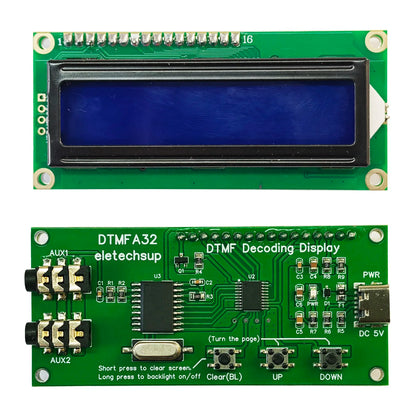 120Bit Dual-Tone Multi-Frequency Decoder DTMF Decoding LCD Display Phone Speech Decoding Voice Board Home Automation IOT Module DTMFA32