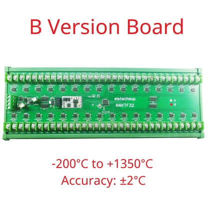N4KTF32 32-Channel K-Type Thermocouple Temperature Module – MAX6675ISA+ 0-1024℃ RS485 Modbus Collector DC 7-25V for Industrial Monitoring