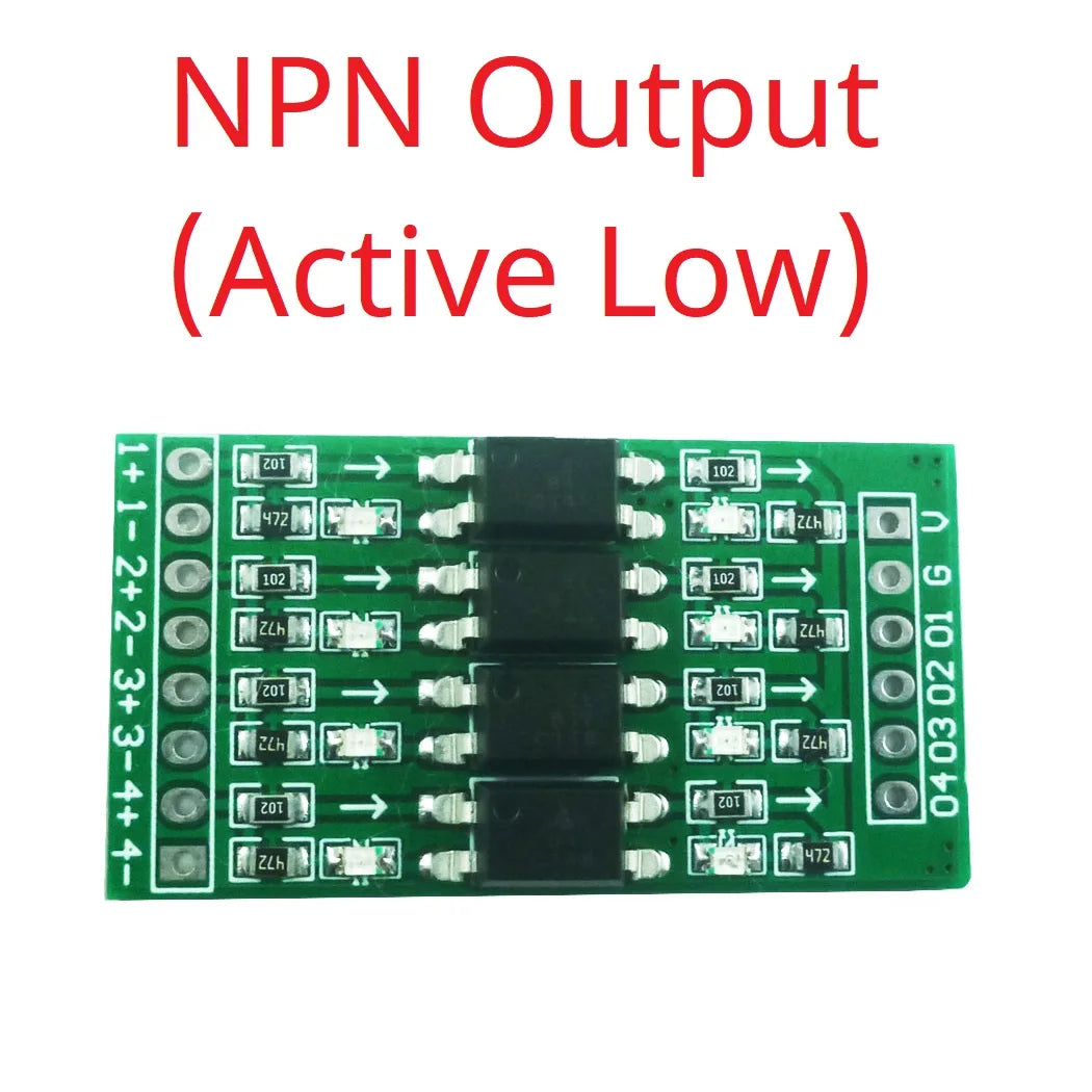 OP71A04 4CH Opto-Isolation Logic Level Converter – 3.3V/5V/12V/24V NPN/PNP Bidirectional GPIO Module for Arduino ESP8266 ESP32 Raspberry Pi