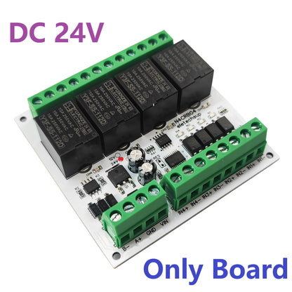 4CH Pulse Counter RS485 Relay Module – Modbus RTU Remote IO Controller with Multifunctional Wired Control for Simple PLC Replacement N4CRB04
