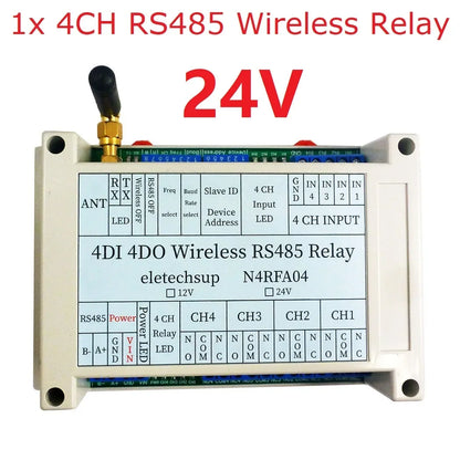 Master-Slave 433MHz Wireless RS485 Relay Board – RF Transceiver Module for Pump LED PTZ PLC Control DC 12-24V Home Automation RT5BF01 N4RFA04