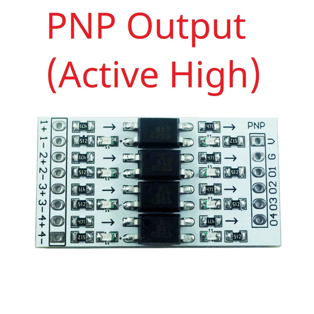 OP71A04 4CH Opto-Isolation Logic Level Converter – 3.3V/5V/12V/24V NPN/PNP Bidirectional GPIO Module for Arduino ESP8266 ESP32 Raspberry Pi