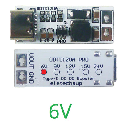 Full Function Type-C PD/QC Boost Converter – USB 5V to 6V/9V/12V/15V/24V 9W DC-DC Step-Up Module for Arduino Smart Home Speaker