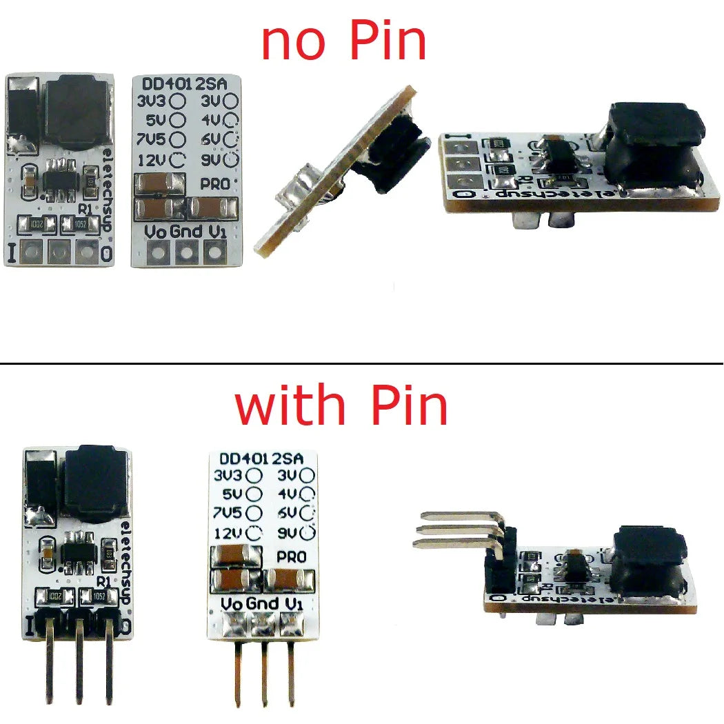 DD4012SA 1A DC-DC Buck Converter – 5-40V to 3V/3.3V/5V/12V Adjustable Step-Down Module for 18650 Li-ion LiFePO4 Battery Power