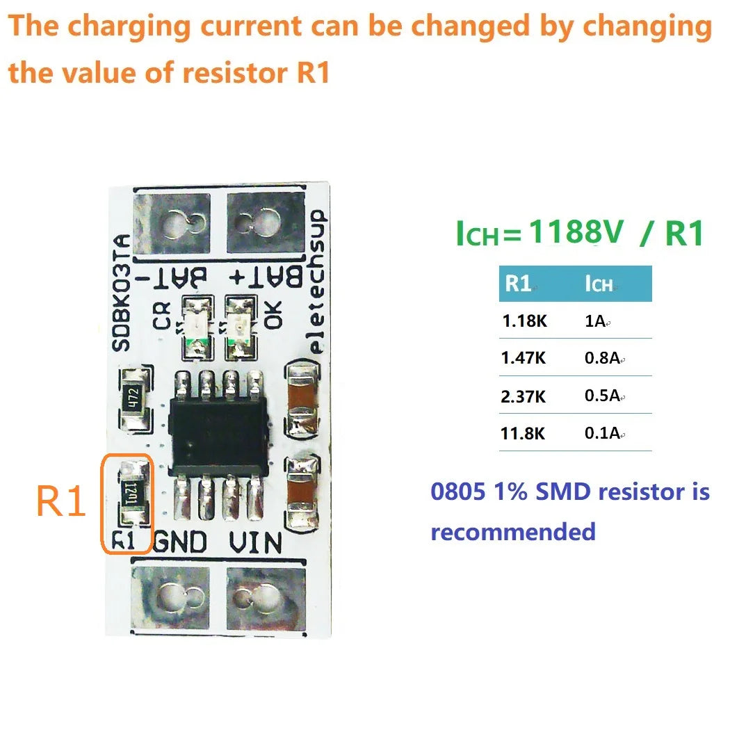 Mini MPPT Solar Charge Controller – 4.2V/3.7V/3.6V/3.2V Selectable Charger Module with 5V 1A Output for Li-Ion / Li-PO / LiFePO4 Battery