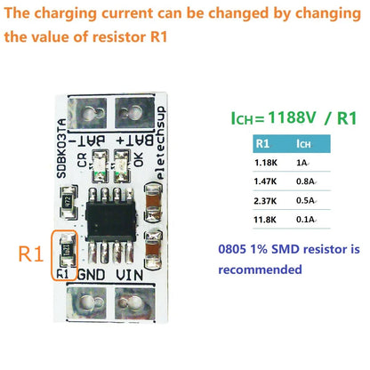 Mini MPPT Solar Charge Controller – 4.2V/3.7V/3.6V/3.2V Selectable Charger Module with 5V 1A Output for Li-Ion / Li-PO / LiFePO4 Battery