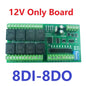 12CH Modbus RTU Relay Module – RS485 10A Digital Output Board with Opto-Isolated Inputs DIN Rail for PLC Industrial Automation