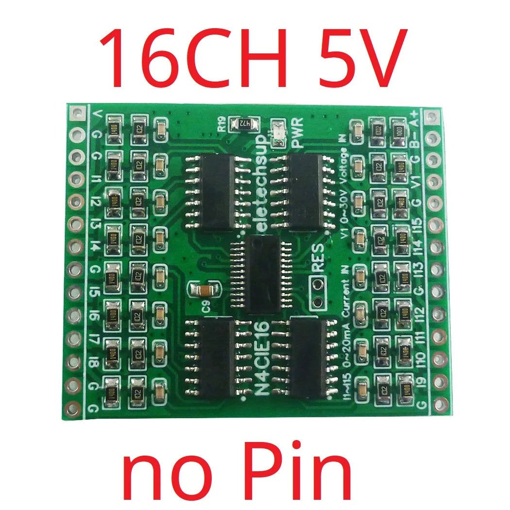 N4CIE16 16CH Remote IO Core Board – 15x 4-20mA Current & 1x 0-30V Voltage Input Modbus RTU RS485 2.54mm Pin ADC Module for PLC SCADA