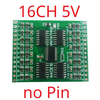 N4CIE16 16CH Remote IO Core Board – 15x 4-20mA Current & 1x 0-30V Voltage Input Modbus RTU RS485 2.54mm Pin ADC Module for PLC SCADA