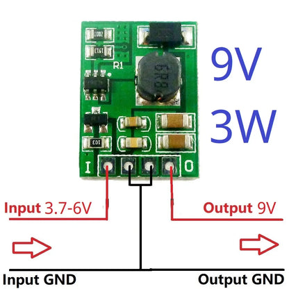 DDEN12MB 3.7V to 5V/6V/9V/12V DC-DC Boost Converter – Step-Up Voltage Regulator Module for 18650 Li-ion Li-Po Battery Portable Power DIY