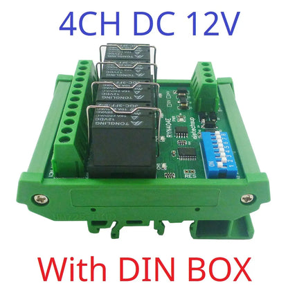 T73 Plug-in Relay Module – RS485 Modbus RTU Remote IO Controller with Momentary Latching Interlock Delay Switch for DIY Smart Home RYN404E/RYN408F