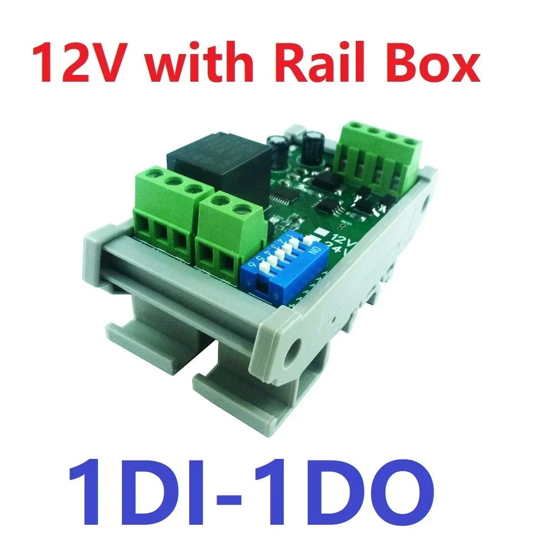 12CH Modbus RTU Relay Module – RS485 10A Digital Output Board with Opto-Isolated Inputs DIN Rail for PLC Industrial Automation